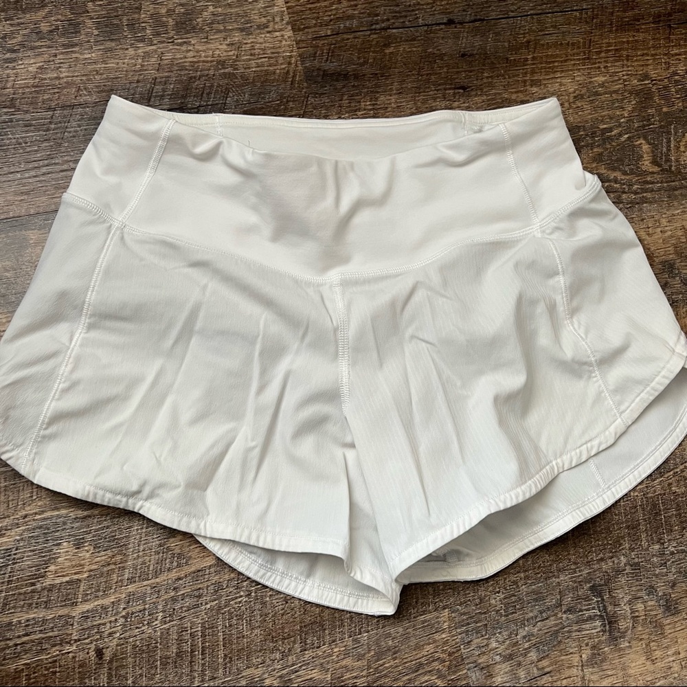 Lululemon white running shorts